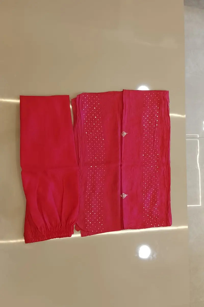 Dark Pink Churidar 3 pcs Set