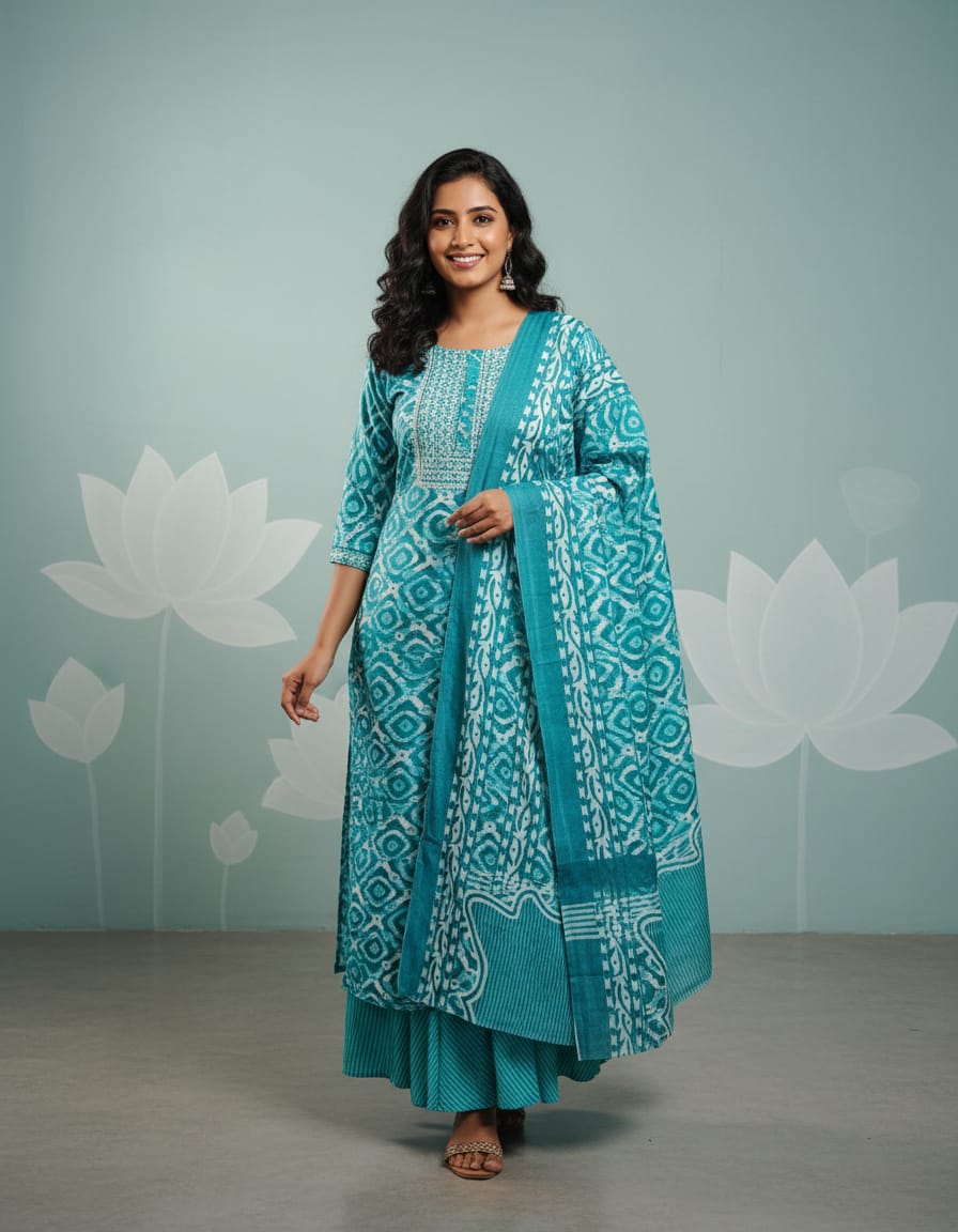 Cotton 3 piece Churidar Set
