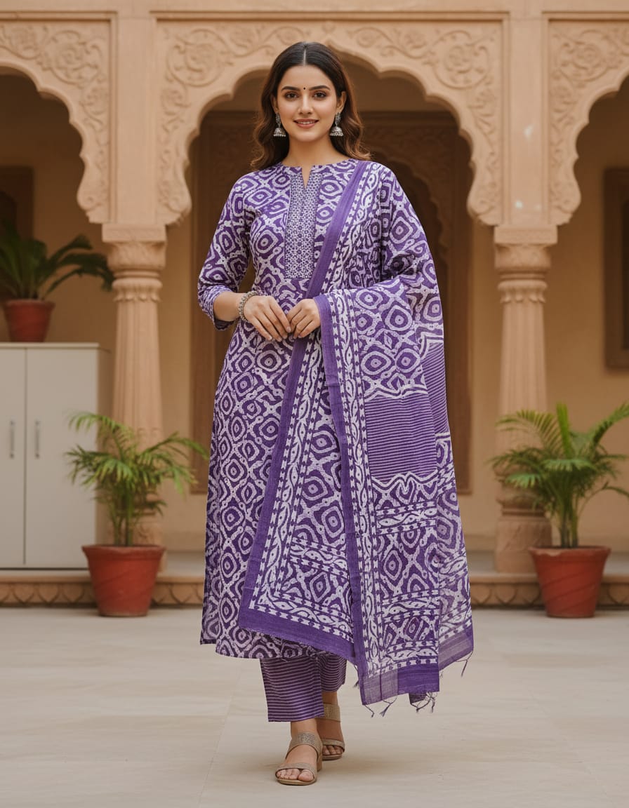 Cotton 3 piece Churidar Set