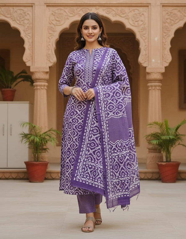 Cotton 3 piece Churidar Set