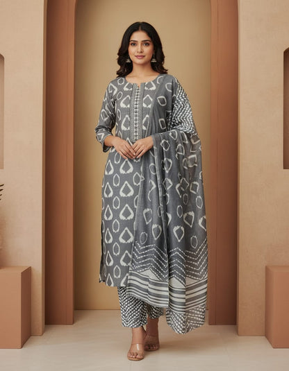 3 Piece Cotton Churidar Set
