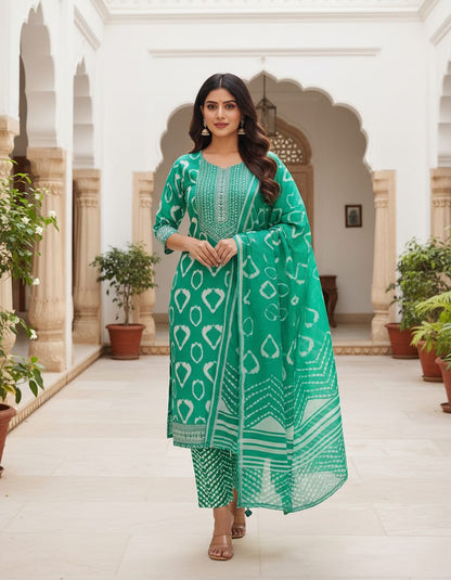 3 Piece Cotton Churidar Set