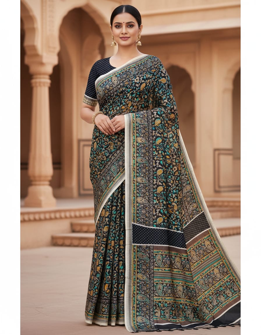 Pashmina Silk Saree with Blouse