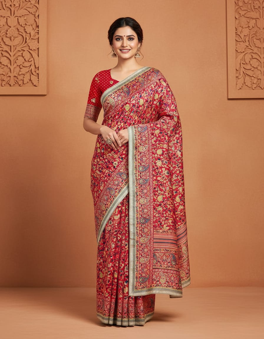 Pashmina Silk Saree with Blouse