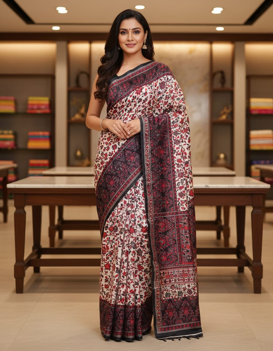 Pashmina Silk Saree with Blouse