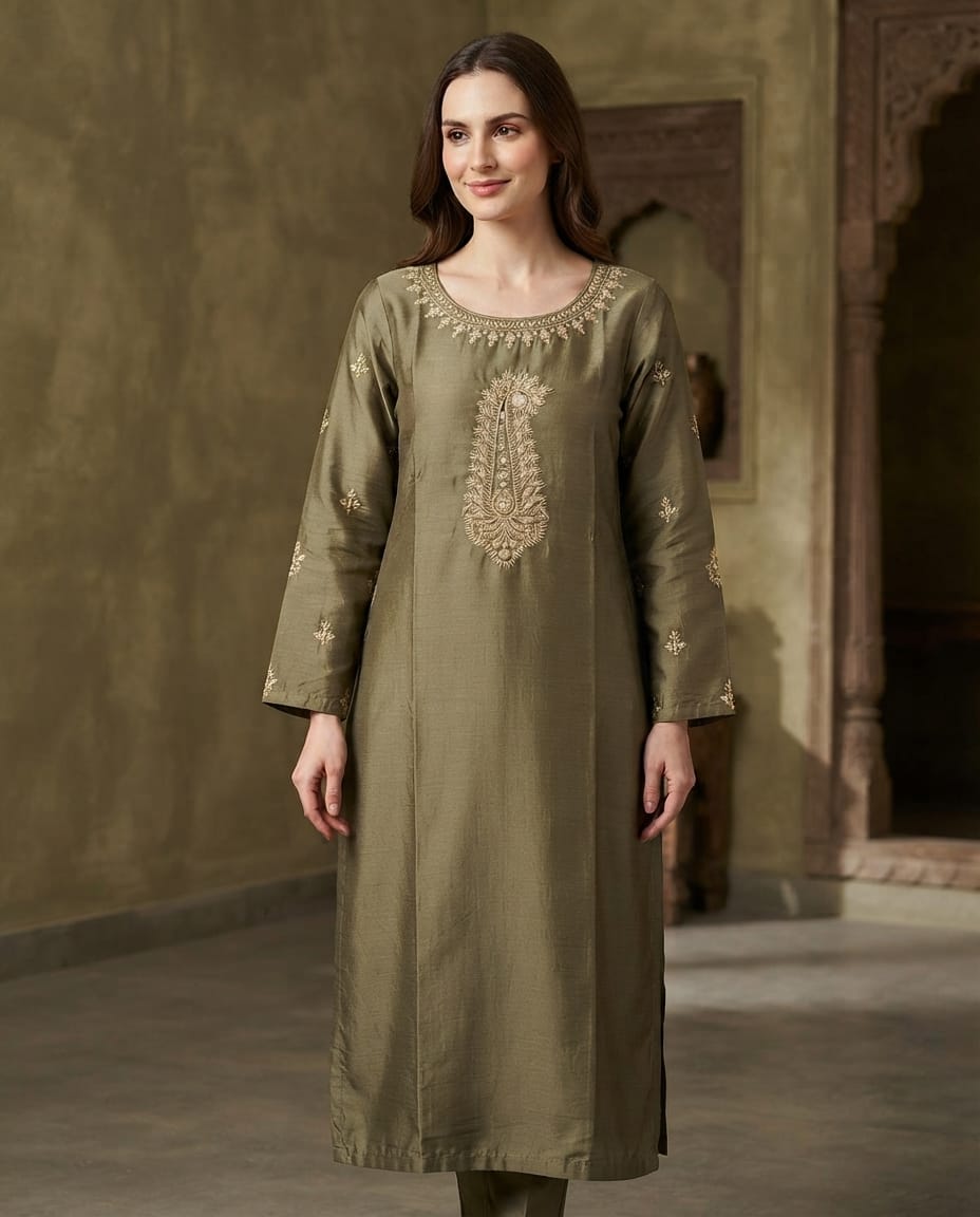 One Soft Cotton kurthi and One Cotton Silk Kurthi